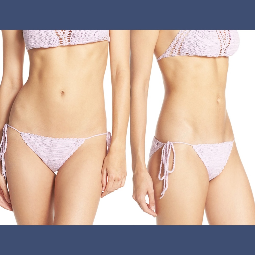 NEW Lisa Maree Amazing Grace Crochet Bikini Bottom in Lilac Purple [SZ XS‎ ]